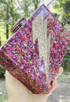 Pink Rainbow Confetti Lightning Bolt Acrylic Cyndi Clutch
