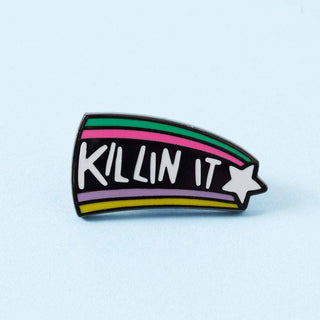 Killin It Rainbow Shooting Star Enamel Pin