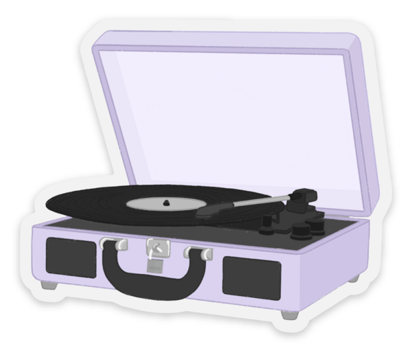 Lavender Record Player Sticker