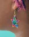 metallic confetti star earrings