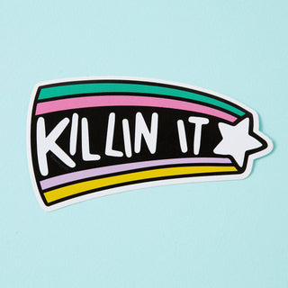Killin It Rainbow Shooting Star Vinyl Sticker