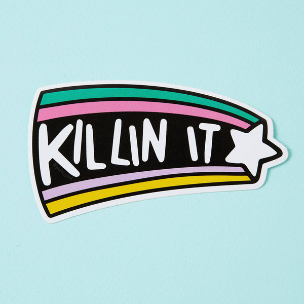 Killin It Rainbow Shooting Star Vinyl Sticker