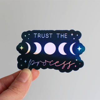 Trust the Process Moon Phases Holographic Sticker