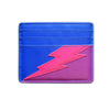 blue purple and pink lightning bolt card wallet