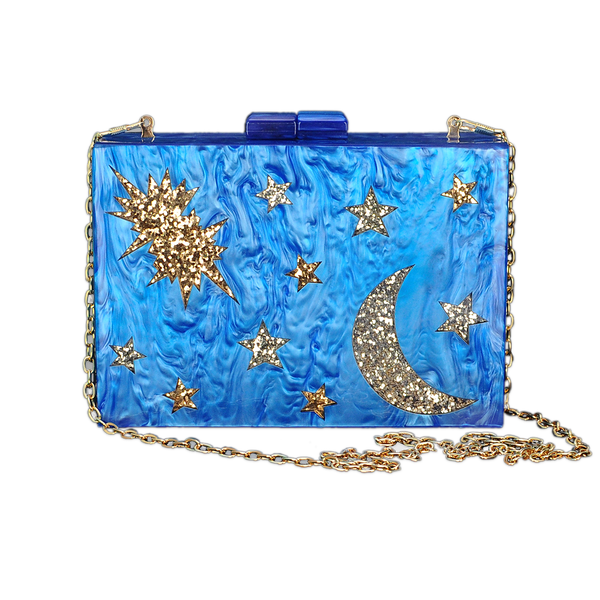 Blue Stargazer Acrylic Cyndi Clutch