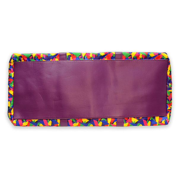 rainbow confetti print duffel bag bottom