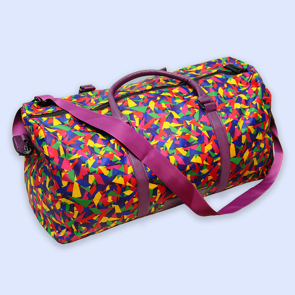 rainbow confetti print duffel bag