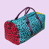 neon leopard print duffel bag