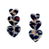 Leopard Print Triple Heart Acrylic Earrings
