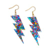 Metallic Confetti Lightning Bolt Earrings