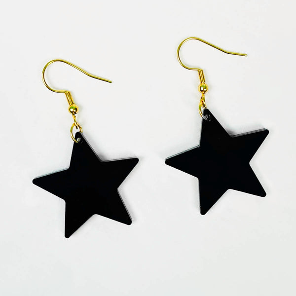 Black Star Earrings