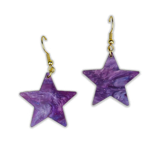 Pearly Purple Star Earrings