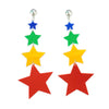 Rainbow Star Mirror Dangle Earrings