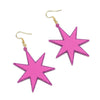 hot pink starburst acrylic earrings