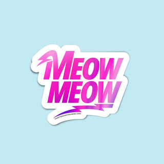 Hot Pink Meow Meow Holographic Sticker