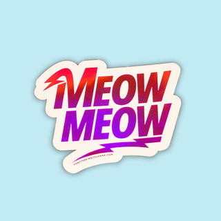 Hot Pink Meow Meow Holographic Sticker