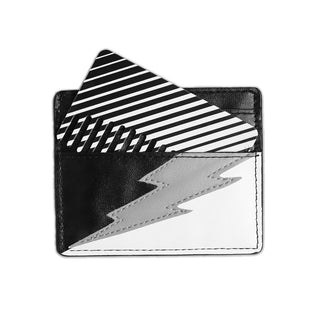 Black and White Ombre Stripe Plastic Wallet Sized Go Comb