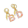 Pastel Rainbow Confetti Letter Keyring