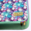 Sky Blooms Print Teal Travel Makeup Case