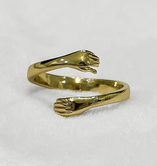 Buy gold Delicate Hugging Hands Ring