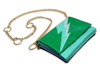 emerald and mint lightning bolt crossbody bag