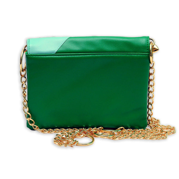 emerald and mint lightning bolt crossbody bag