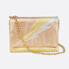 rose gold and silver lightning bolt clutch