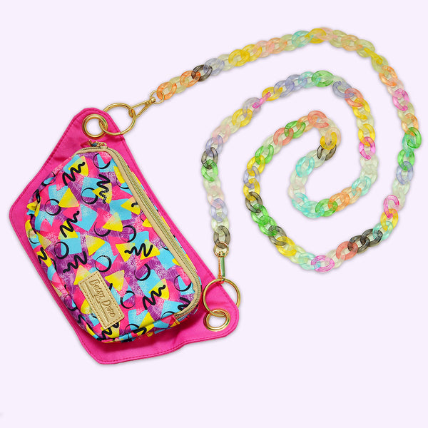 Pastel Rainbow Acrylic Chain Crossbody Strap