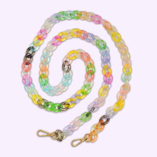 Pastel Rainbow Acrylic Chain Crossbody Strap