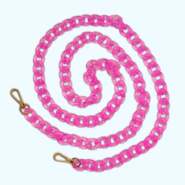 Hot Pink Acrylic Chain Crossbody Strap