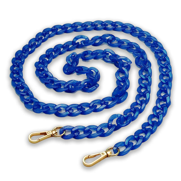 Bright Blue Acrylic Chain Crossbody Strap