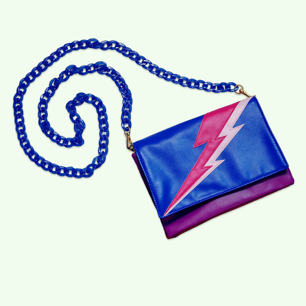 Bright Blue Acrylic Chain Crossbody Strap