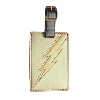 gold lightning bolt luggage tag