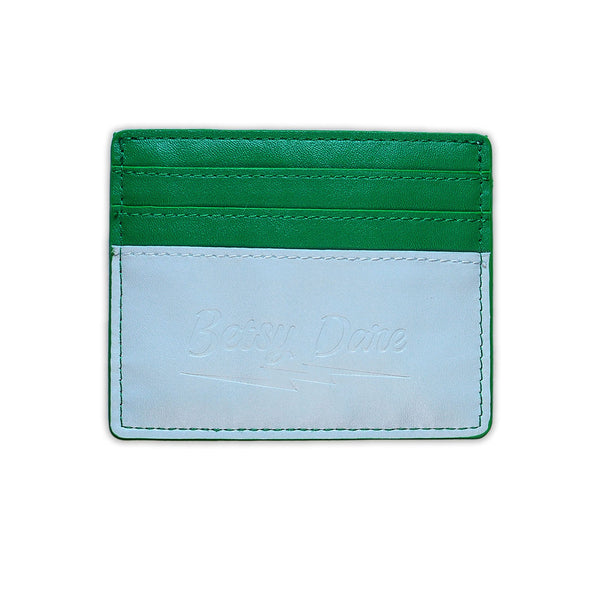 emerald green lightning bolt card wallet