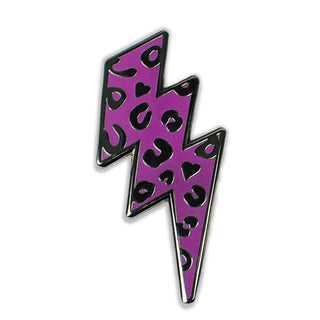 Buy purple Neon Leopard Print Lightning Bolt Enamel Pin