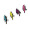 Neon Leopard Print Lightning Bolt Enamel Pin