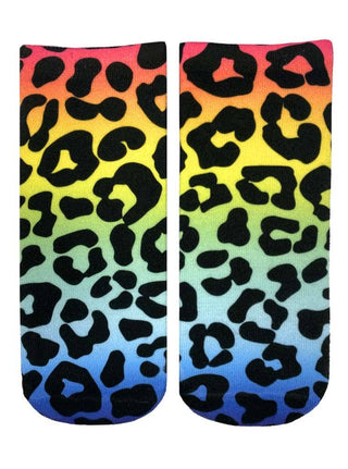 Rainbow Leopard Ankle Socks