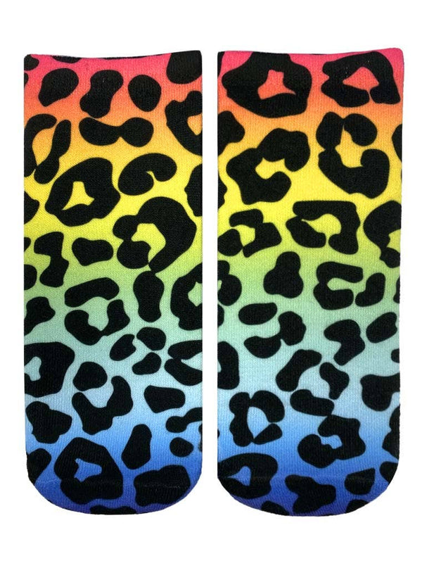 Rainbow Leopard Ankle Socks