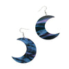 Galaxy Purple Crescent Moon Acrylic Earrings