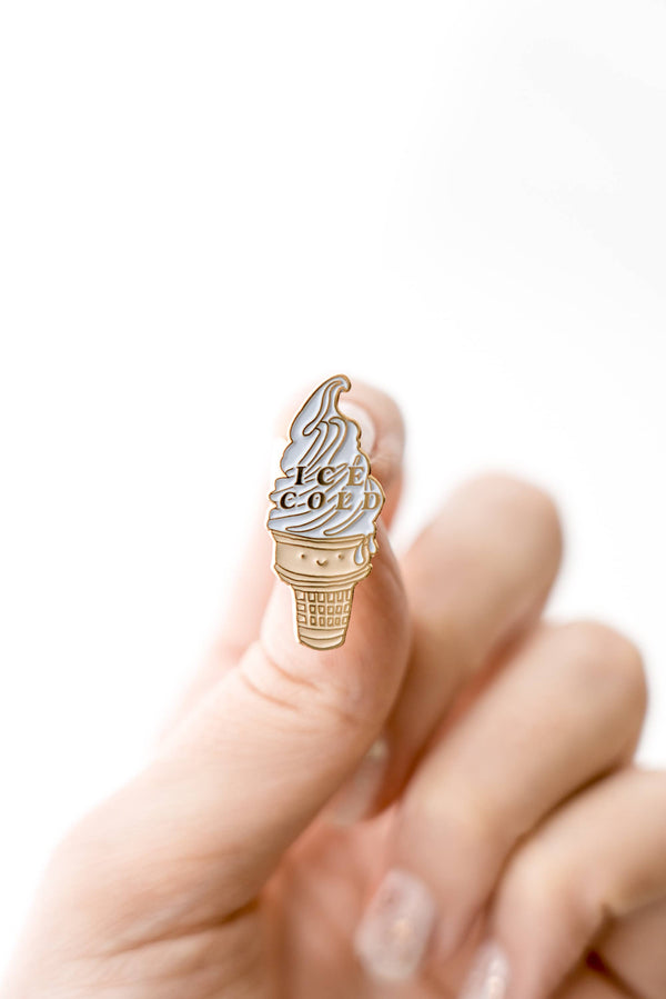 Ice Cold Ice Cream Cone Soft Enamel Pin