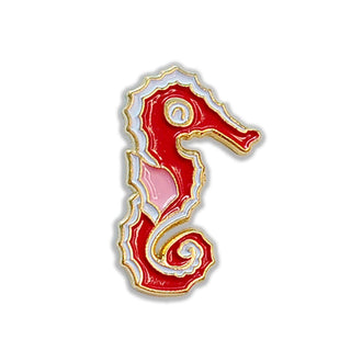 Red Seahorse Soft Enamel Pin