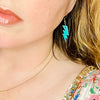 Teal Mini Lightning Bolt Acrylic Earrings