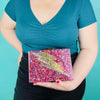 Pink Rainbow Confetti Lightning Bolt Acrylic Cyndi Clutch