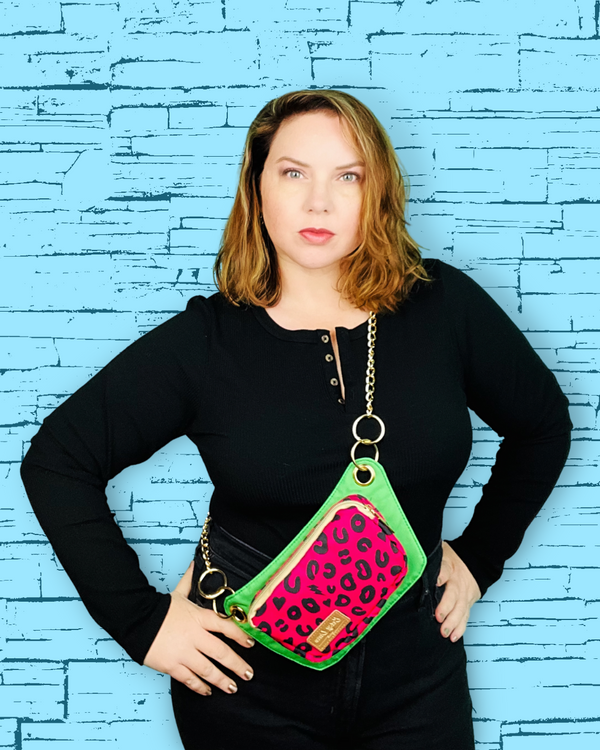 Leeza logo sales print belt bag