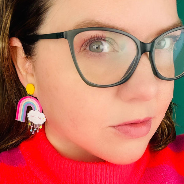 Pastel Cloud and Rainbow Earrings