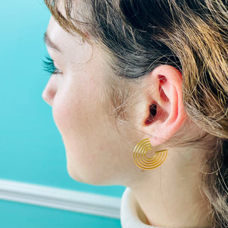 gold geometric hoop earrings