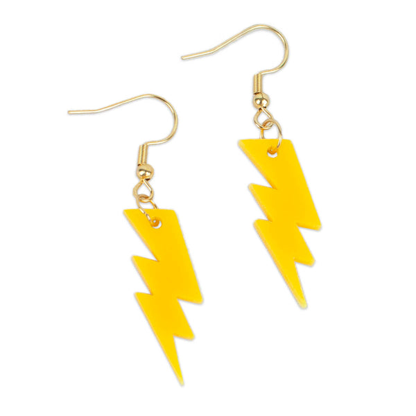 Yellow Mini Lightning Bolt Acrylic Earrings
