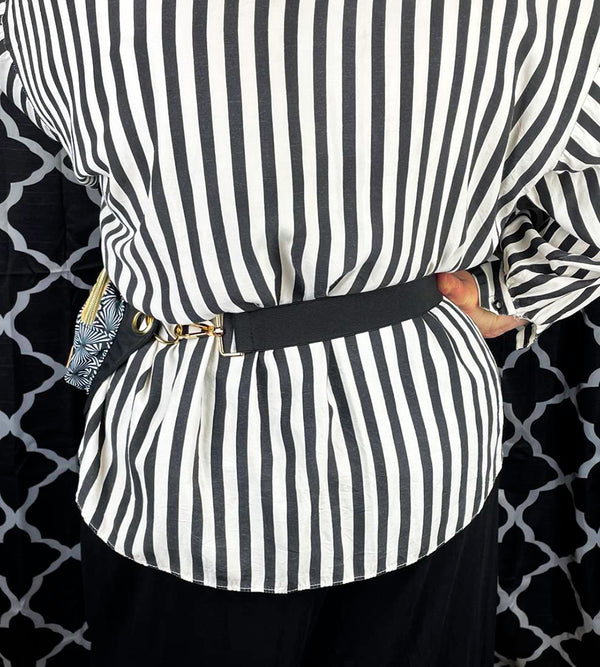 wide black elastic belt for waist bags